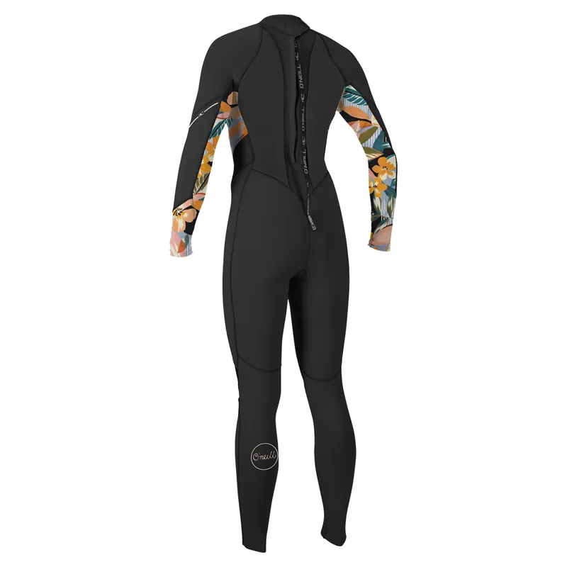 O'Neill Women's Bahia 3/2 Back Zip Full Black/Demiflor-1
